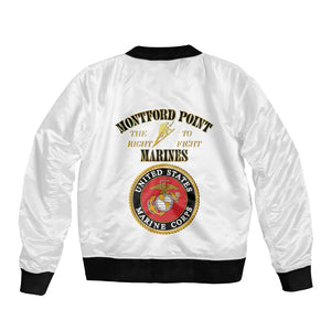 Montford Point Marines Bomber Jacket African American Heroes White - African Pride