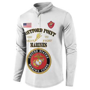 African American Marine Corps Legacy Button Sweatshirt Montford Point Heritage White
