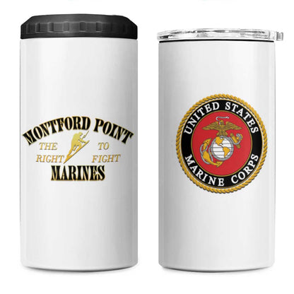 Montford Point Marines 4 in 1 Can Cooler Tumbler African American Heroes White - African Pride