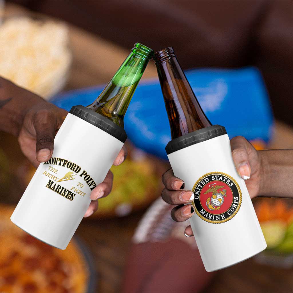 Montford Point Marines 4 in 1 Can Cooler Tumbler African American Heroes White - African Pride