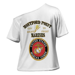 African American Marine Corps Legacy Cross Shoulder Shirt Montford Point Heritage White