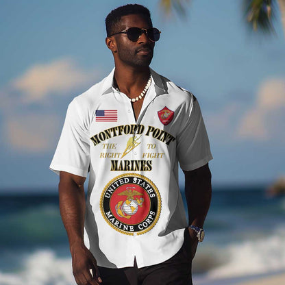 Montford Point Marines Hawaiian Shirt African American Heroes White - African Pride