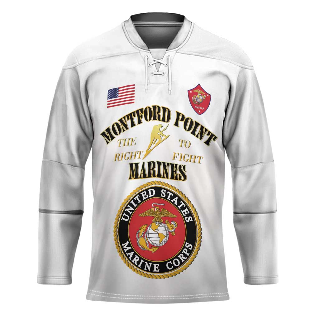 African American Marine Corps Legacy Hockey Jersey Montford Point Heritage White
