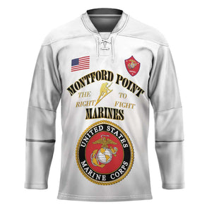 African American Marine Corps Legacy Hockey Jersey Montford Point Heritage White
