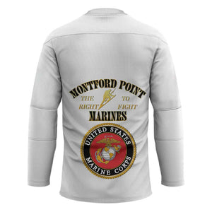 African American Marine Corps Legacy Hockey Jersey Montford Point Heritage White