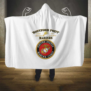 Montford Point Marines Hooded Blanket African American Heroes White - African Pride