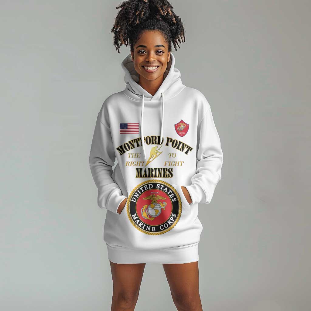 Montford Point Marines Hoodie Dress African American Heroes White - African Pride