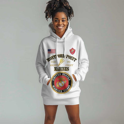 Montford Point Marines Hoodie Dress African American Heroes White - African Pride