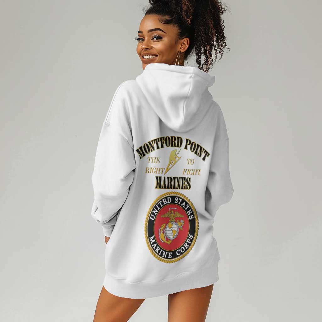 Montford Point Marines Hoodie Dress African American Heroes White - African Pride