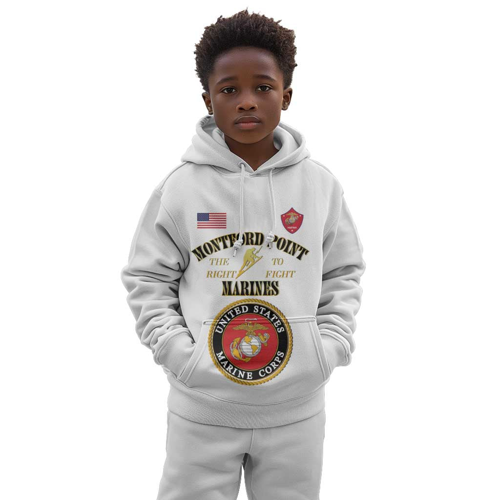 Montford Point Marines Kid Hoodie African American Heroes White - African Pride