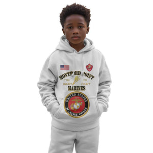 Montford Point Marines Kid Hoodie African American Heroes White - African Pride