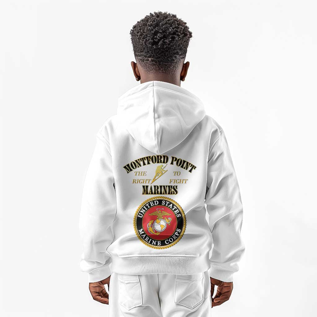 Montford Point Marines Kid Hoodie African American Heroes White - African Pride