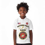 Montford Point Marines Kid Polo Shirt African American Heroes White - African Pride