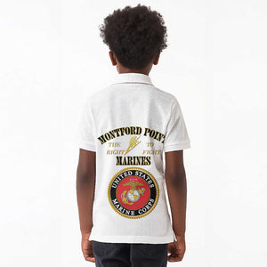 Montford Point Marines Kid Polo Shirt African American Heroes White - African Pride