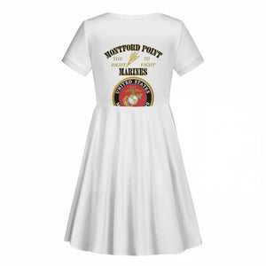Montford Point Marines Kid Short Sleeve Dress African American Heroes White - African Pride