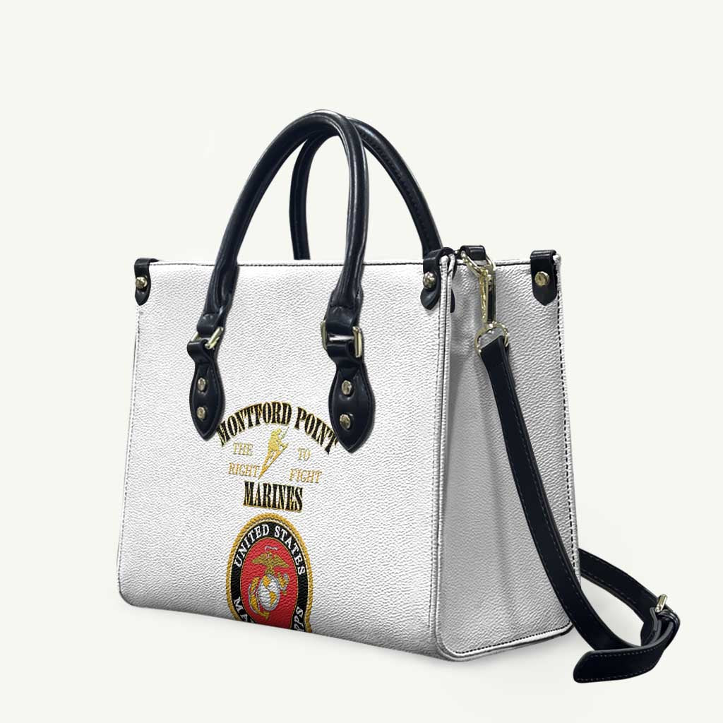 African American Marine Corps Legacy Leather Bag Montford Point Heritage White