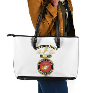 Montford Point Marines Leather Tote Bag African American Heroes White - African Pride