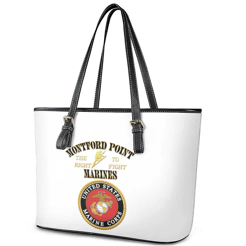 Montford Point Marines Leather Tote Bag African American Heroes White - African Pride