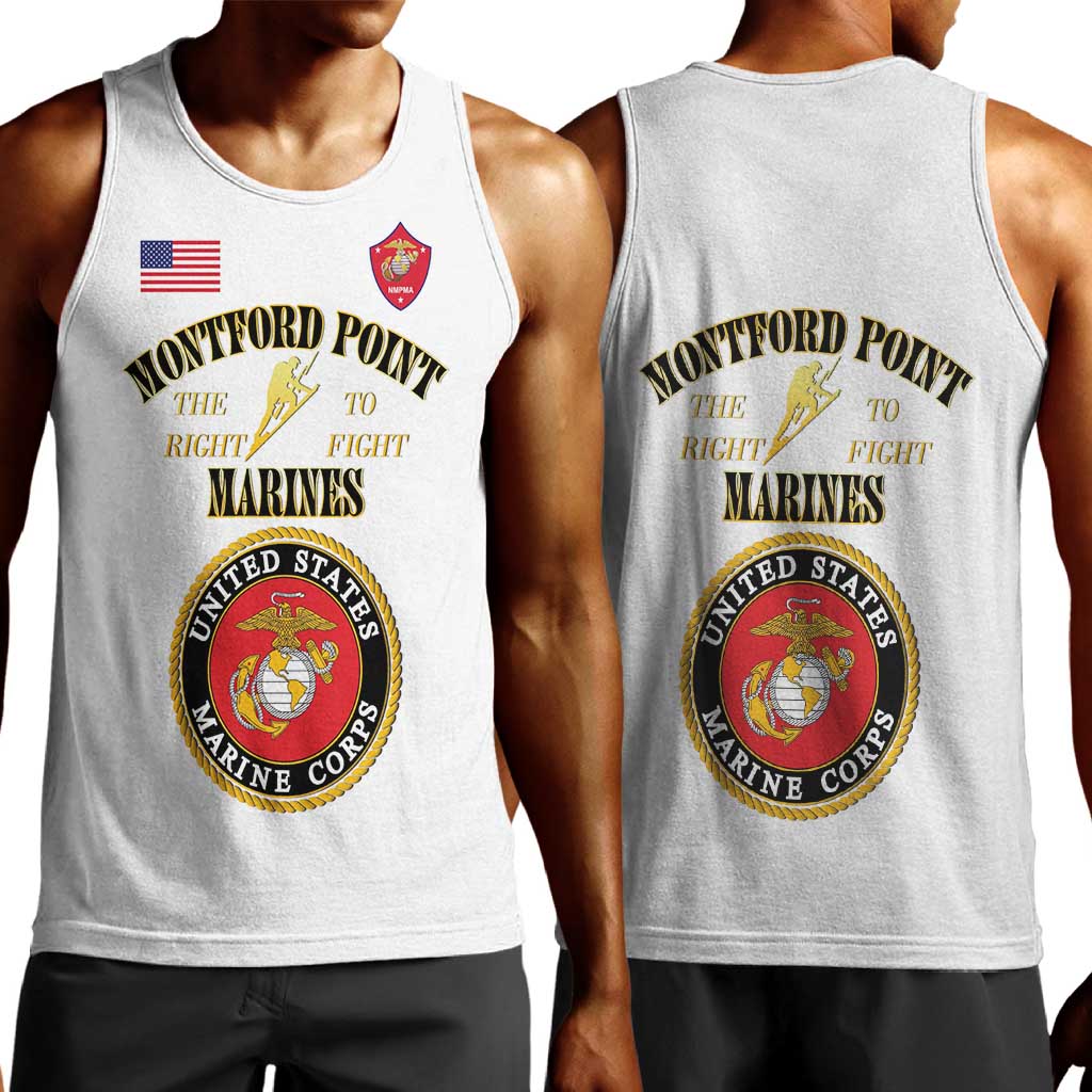 Montford Point Marines Men Tank Top African American Heroes White - African Pride