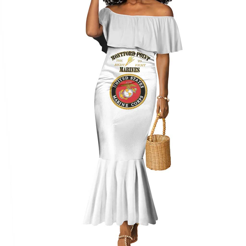Montford Point Marines Mermaid Dress African American Heroes White - African Pride