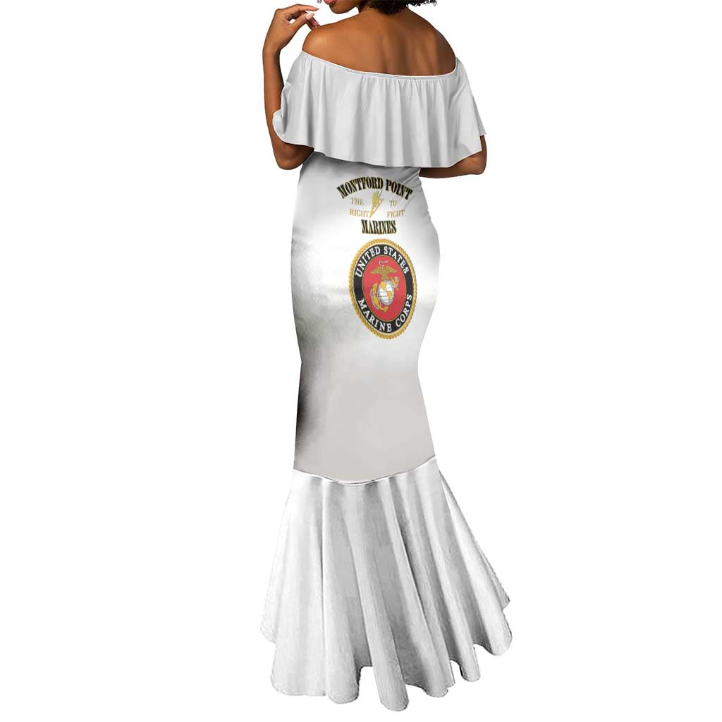 Montford Point Marines Mermaid Dress African American Heroes White - African Pride