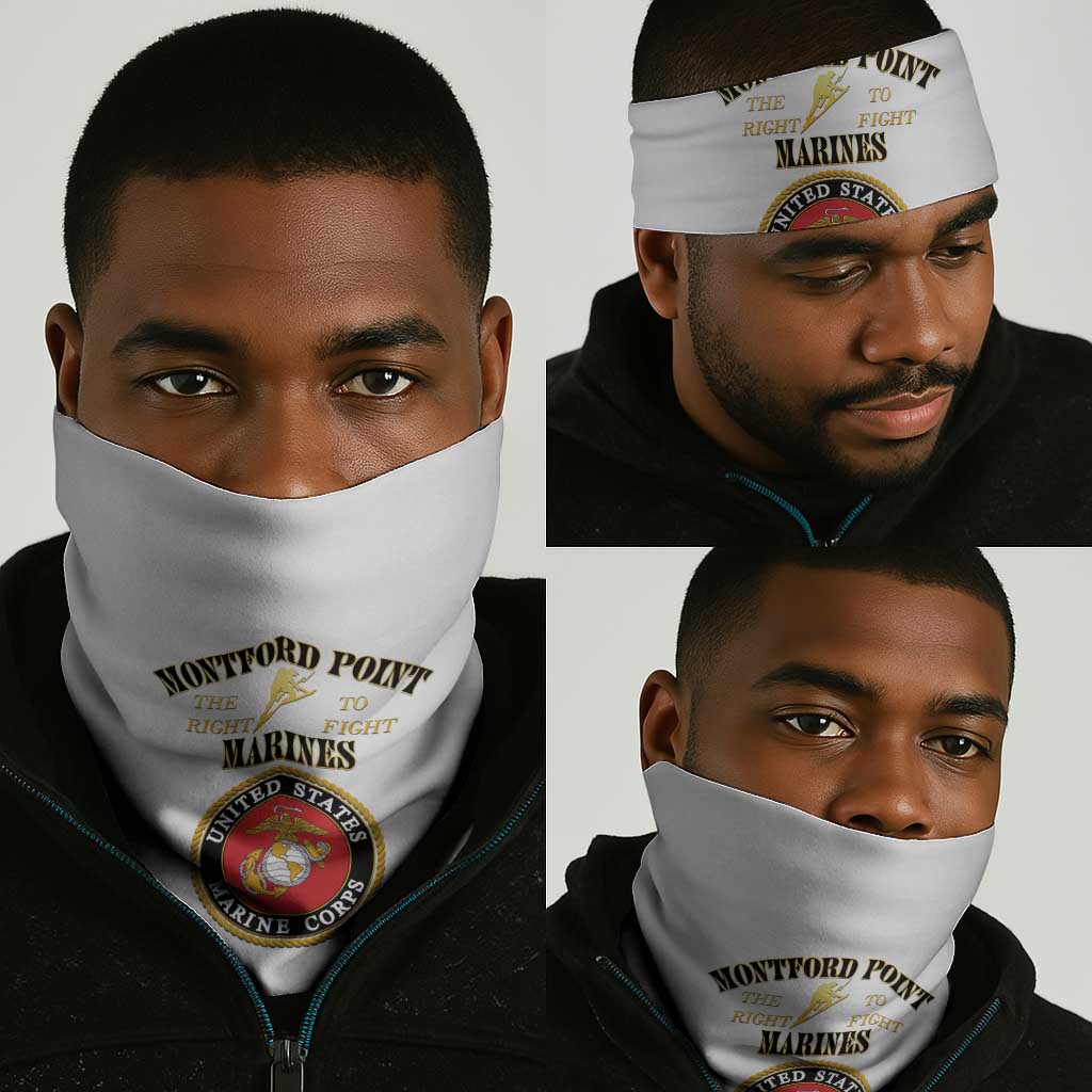Montford Point Marines Neck Gaiter African American Heroes White - African Pride