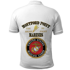 Montford Point Marines Polo Shirt African American Heroes White - African Pride