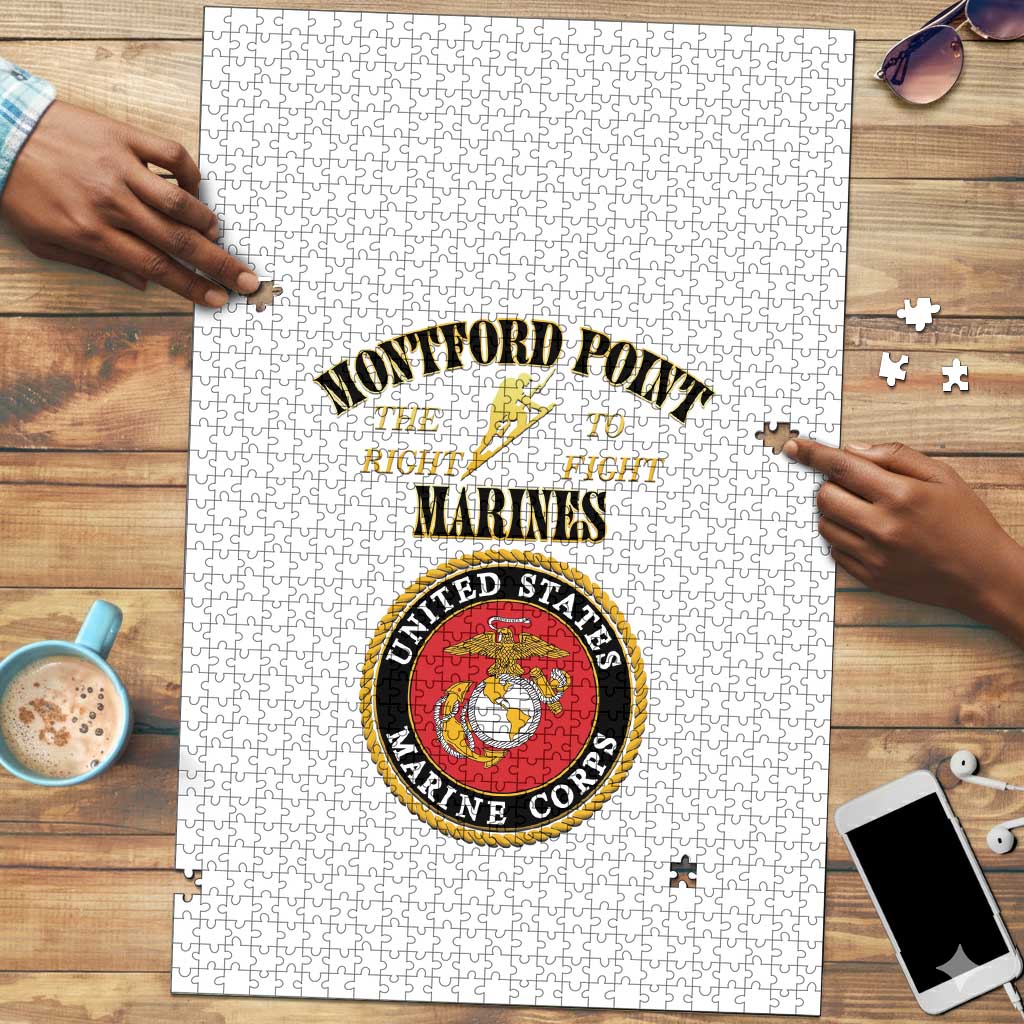 African American Marine Corps Legacy Puzzle Montford Point Heritage White