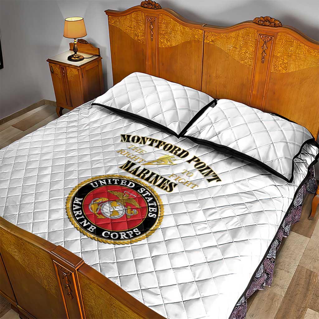 Montford Point Marines Quilt Bed Set African American Heroes White - African Pride