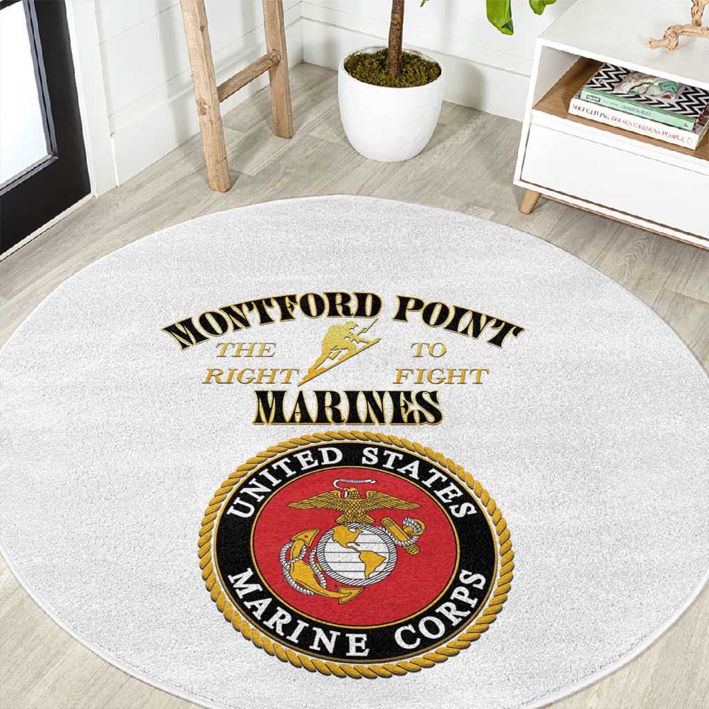 Montford Point Marines Round Carpet African American Heroes White - African Pride