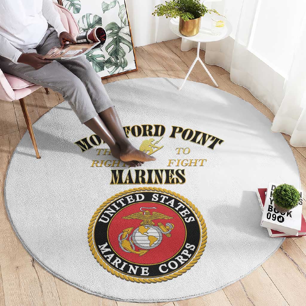 Montford Point Marines Round Carpet African American Heroes White - African Pride