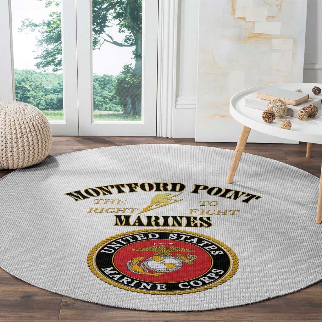 Montford Point Marines Round Carpet African American Heroes White - African Pride