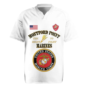 Montford Point Marines Rugby Jersey African American Heroes White - African Pride