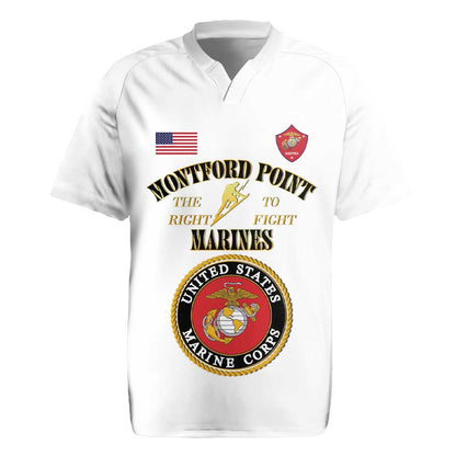 Montford Point Marines Rugby Jersey African American Heroes White - African Pride