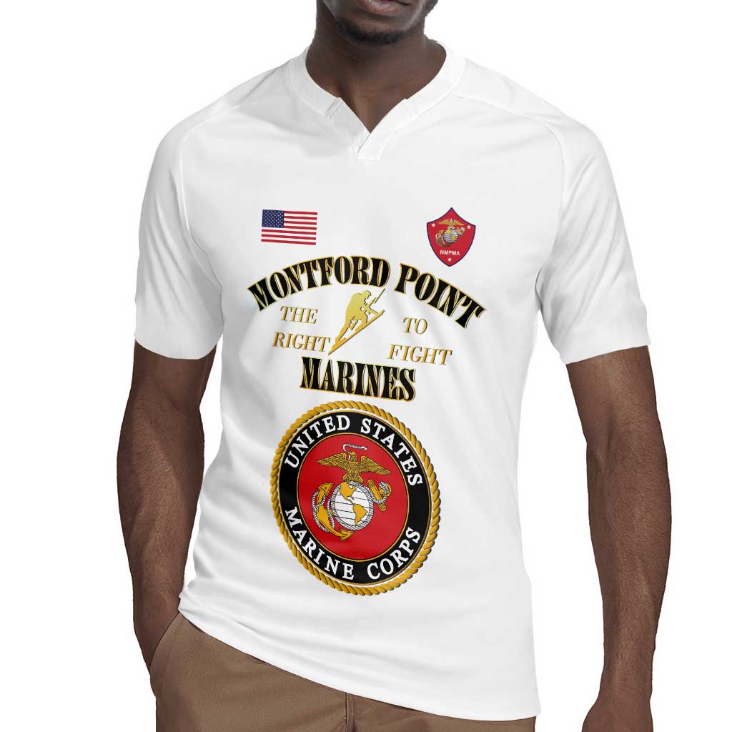 Montford Point Marines Rugby Jersey African American Heroes White - African Pride