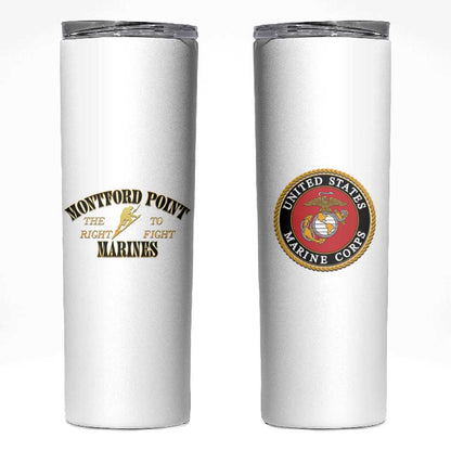 Montford Point Marines Skinny Tumbler African American Heroes White - African Pride
