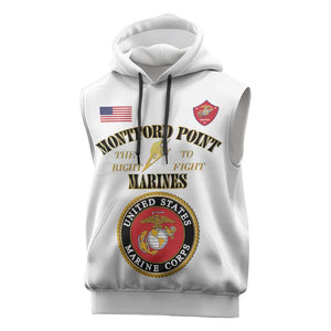 Montford Point Marines Sleeveless Hoodie African American Heroes White - African Pride