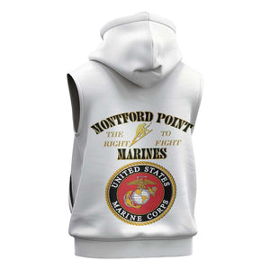 Montford Point Marines Sleeveless Hoodie African American Heroes White - African Pride