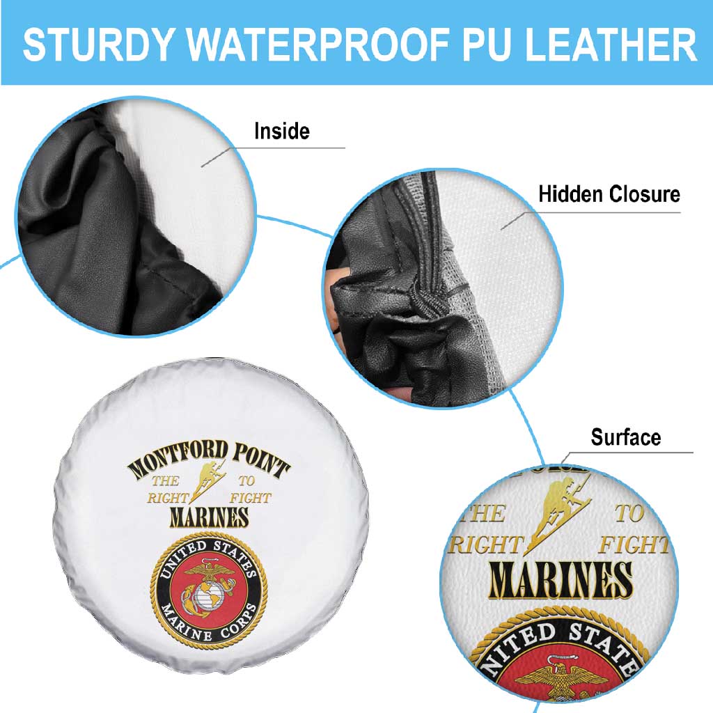 Montford Point Marines Spare Tire Cover African American Heroes White - African Pride