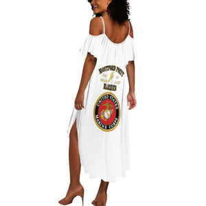 Montford Point Marines Summer Maxi Dress African American Heroes White - African Pride