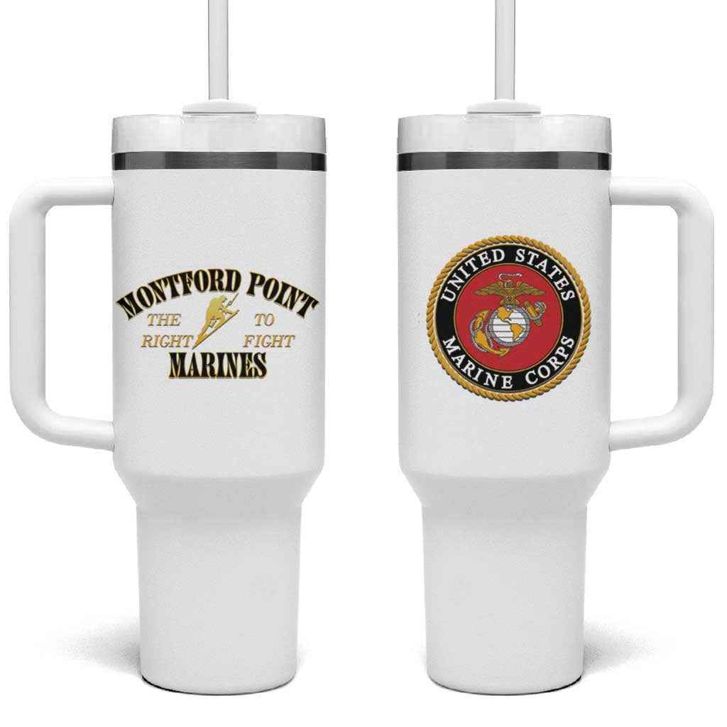 Montford Point Marines Tumbler With Handle African American Heroes White - African Pride