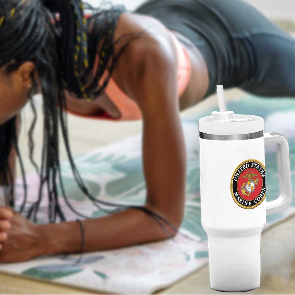 Montford Point Marines Tumbler With Handle African American Heroes White - African Pride