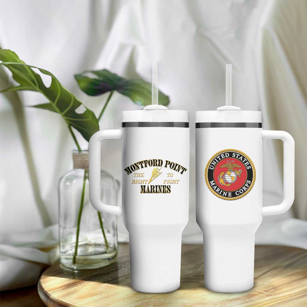 Montford Point Marines Tumbler With Handle African American Heroes White - African Pride
