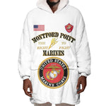 Montford Point Marines Wearable Blanket Hoodie African American Heroes White - African Pride