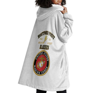 Montford Point Marines Wearable Blanket Hoodie African American Heroes White - African Pride