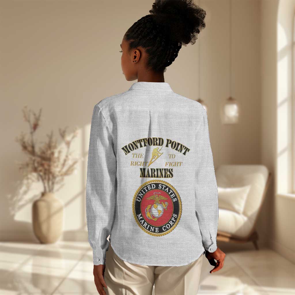 Montford Point Marines Women Casual Shirt African American Heroes White - African Pride