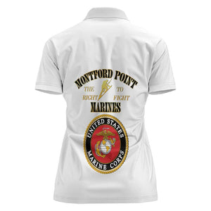 Montford Point Marines Women Polo Shirt African American Heroes White - African Pride