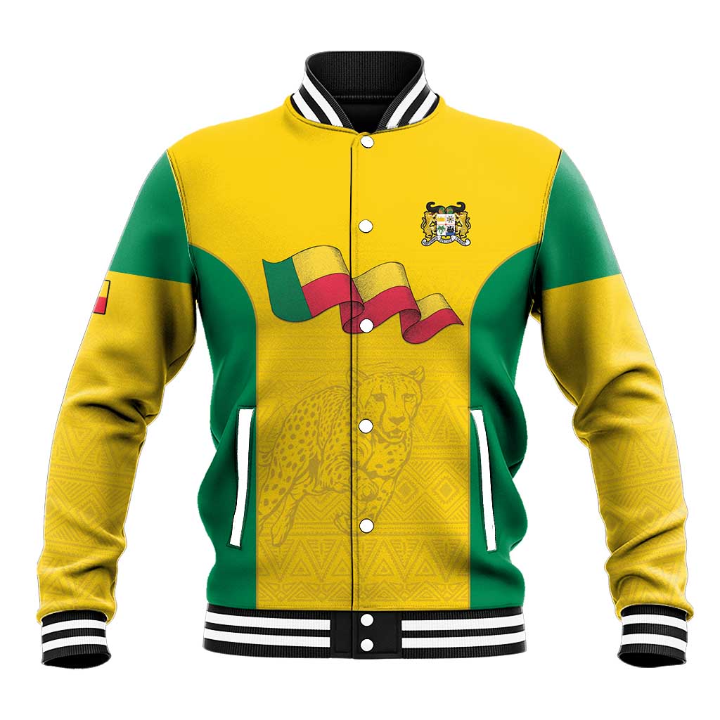 Afro Benin Football Custom Baseball Jacket Come On Les Guepards - African Pride