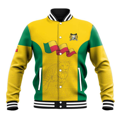Afro Benin Football Custom Baseball Jacket Come On Les Guepards - African Pride
