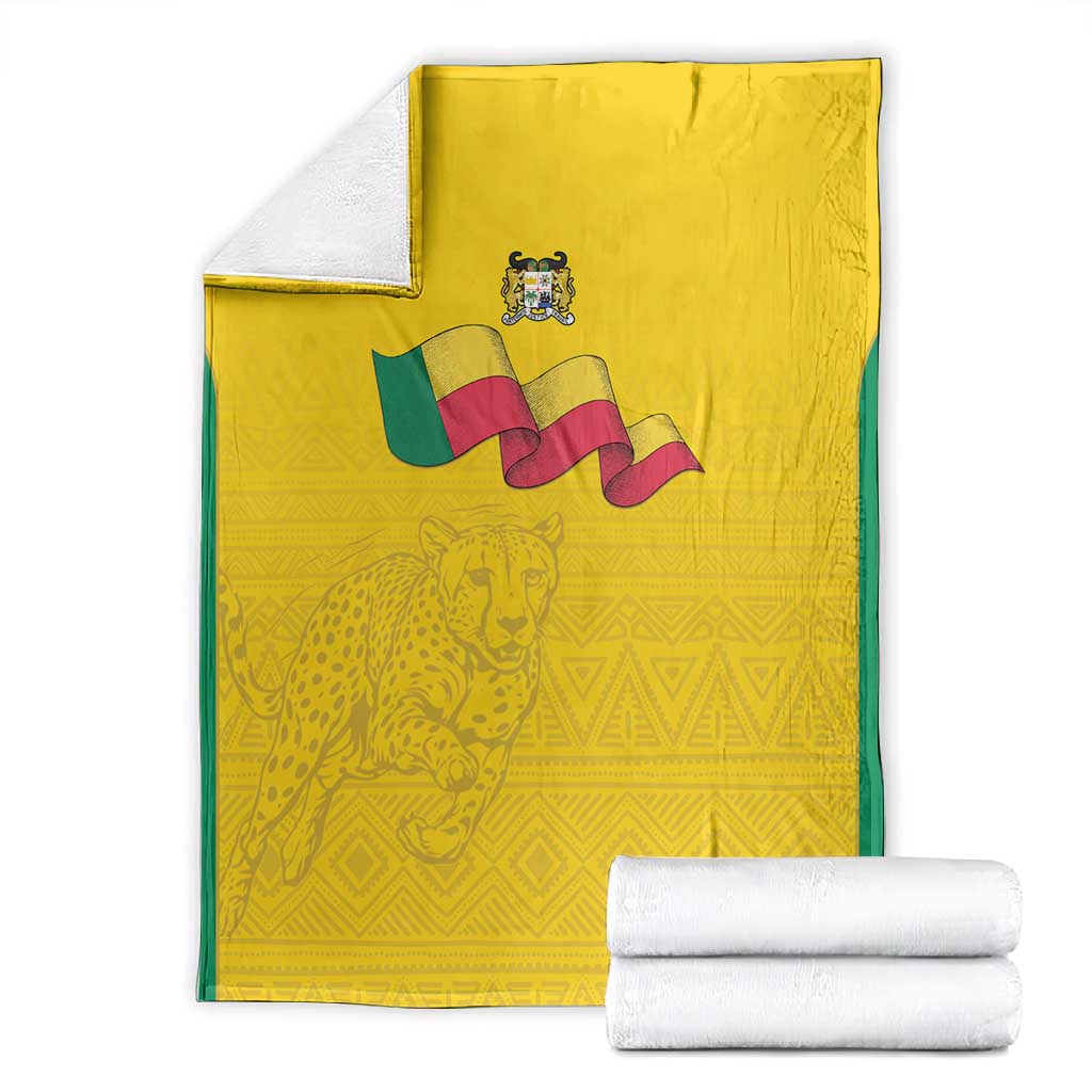Afro Benin Football Blanket Come On Les Guepards - African Pride